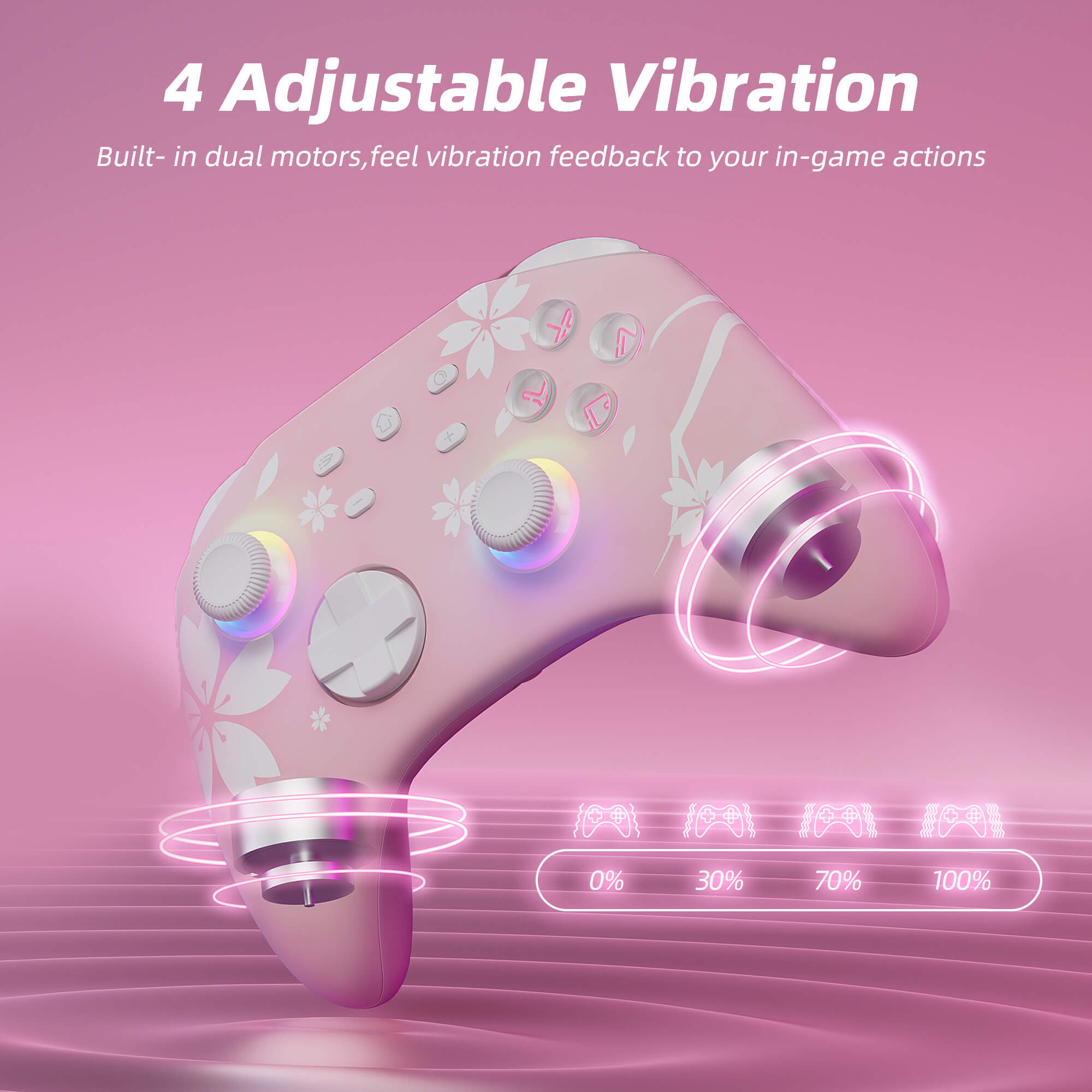 Mytrix Wireless Pro Controller Sakura Pink, Bluetooth Controller with Programmable Mytrix Wireless Pro Controller Sakura Pink, Bluetooth Controller with Programmable